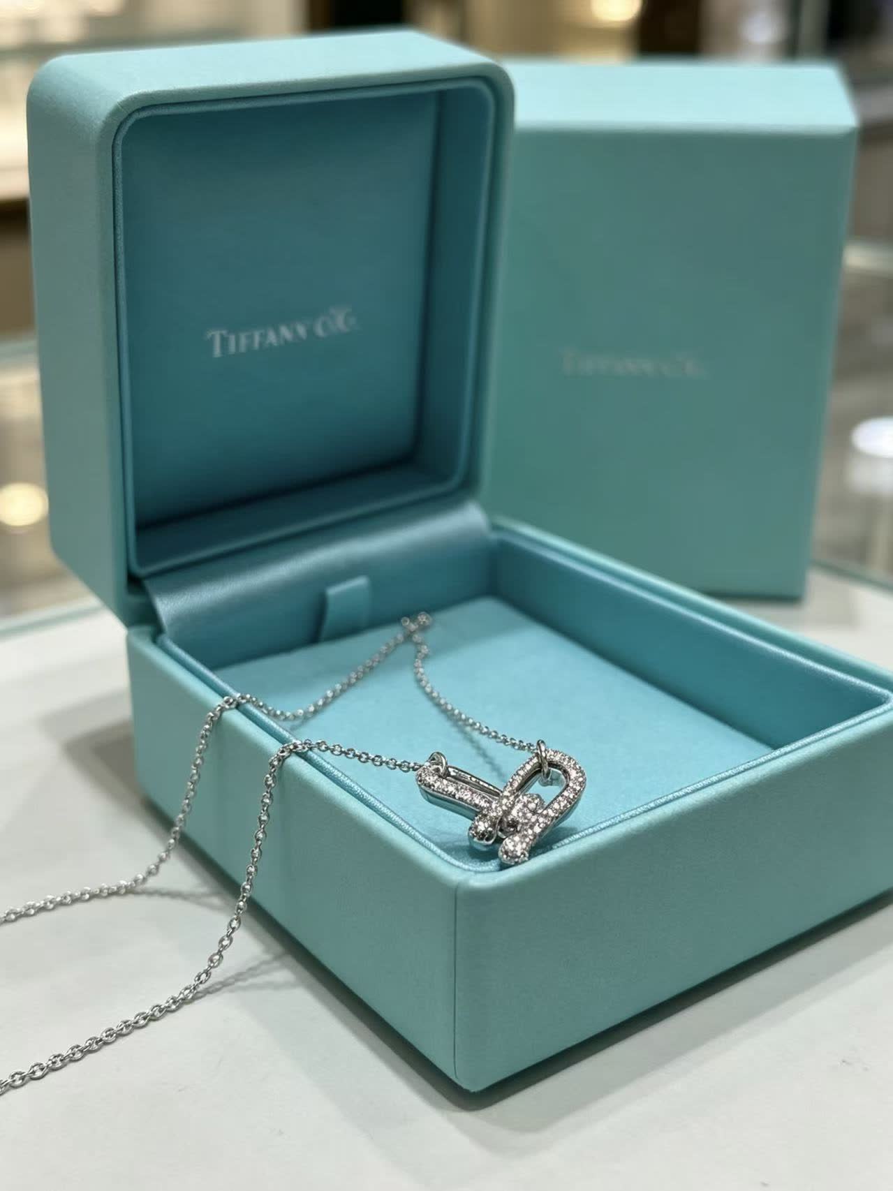 Tiffany & Co. Elsa Peretti® Silver Open Heart Necklace